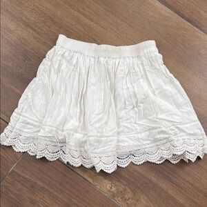 Vintage Aéropostale cream White Lace Trim Skirt, Y2K, size medium